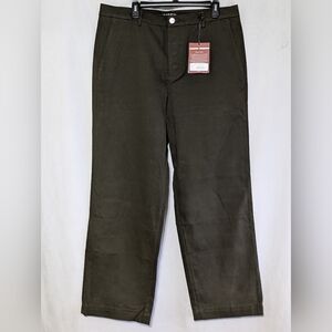 VAYDER Men's Wide Leg Chino Made In USA Verona Green Pants 36x32 $395 MSRP NWT